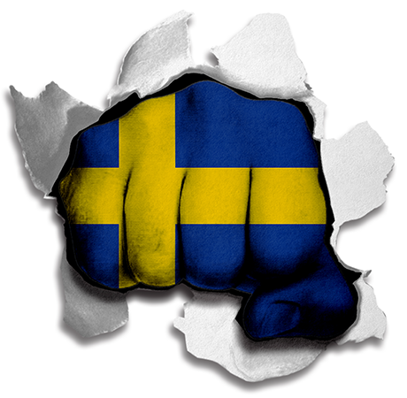 Fist Sweden Flag Logo iron on paper